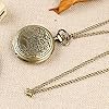 Tiong Pocket Watch with Bronze Case Quartz Full Hunter White Dial and Chain Mens Retro Necklace Pendant Gift Box #2