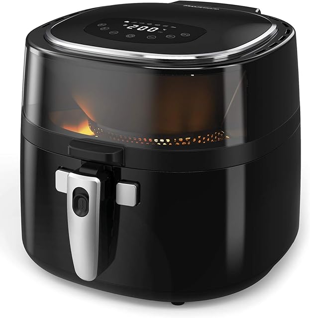 Pro Breeze XL 7.5L Air Fryer - 1800W with Automatic Food Stirring Paddle, Digital Display, 60 Minute Timer, 7 Pre-Set Modes and Adjustable Temperature Control for Healthy Oil Free & Low Fat Cooking