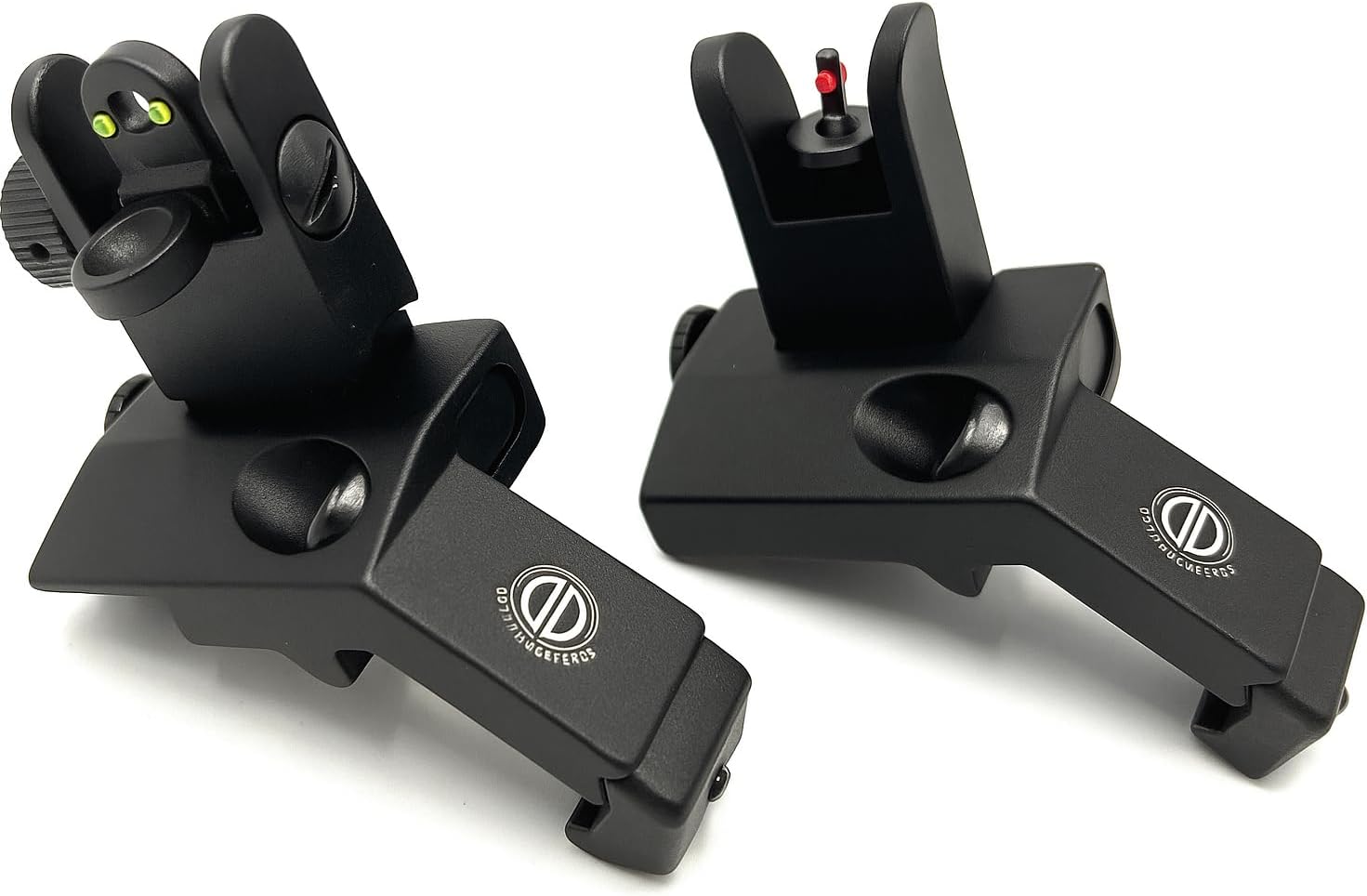 Dagger Defense Veteran Owned Company-Fiber Optic BUIS, Back up canted Iron Sights, Spring Loaded Deployment