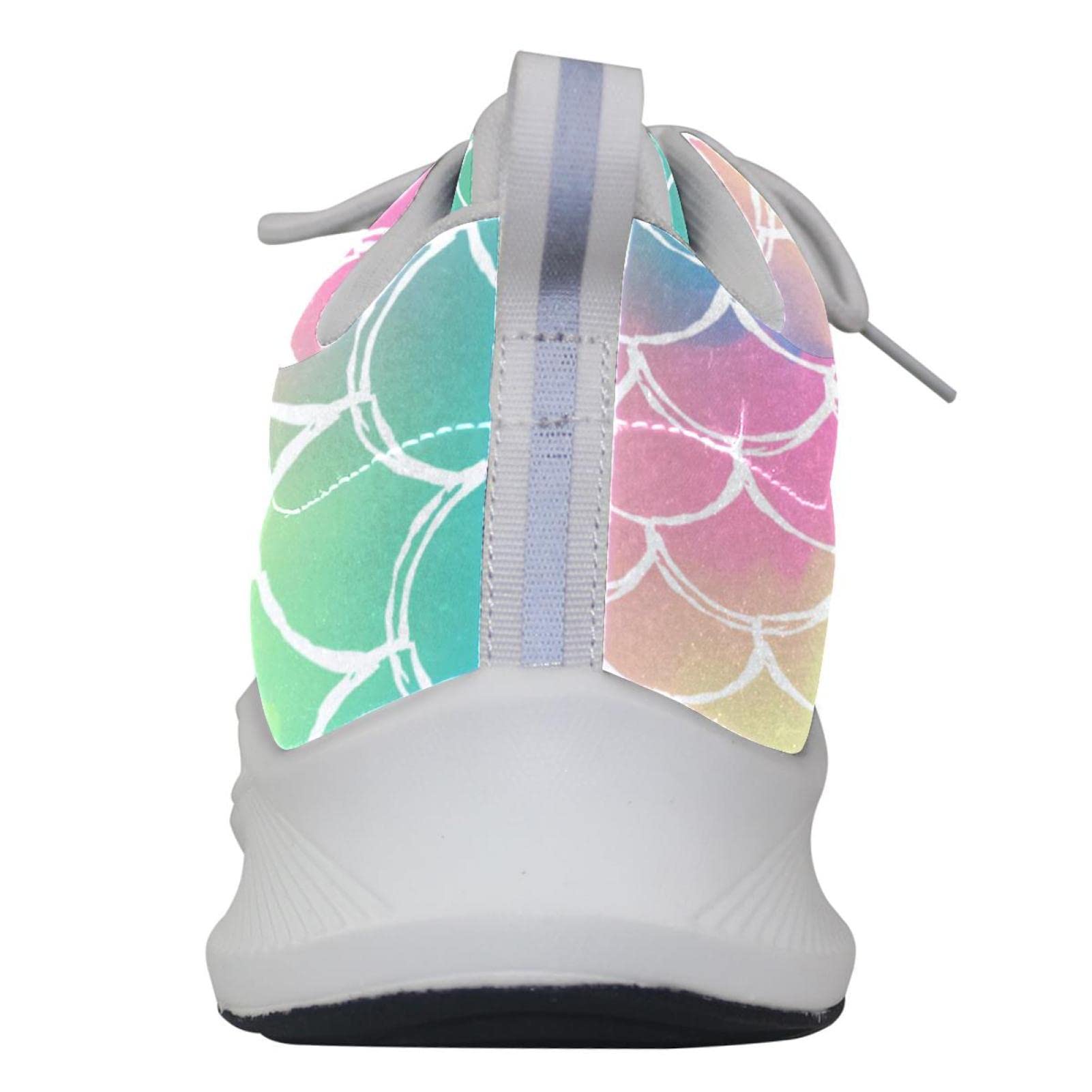 Scarpe da ginnastica uomo personalizzate Scarpe da passeggio leggere Running Athletic Casual Sneakers Mermaid Scale Pattern Colorato, multicolore, 35 1/3 EU