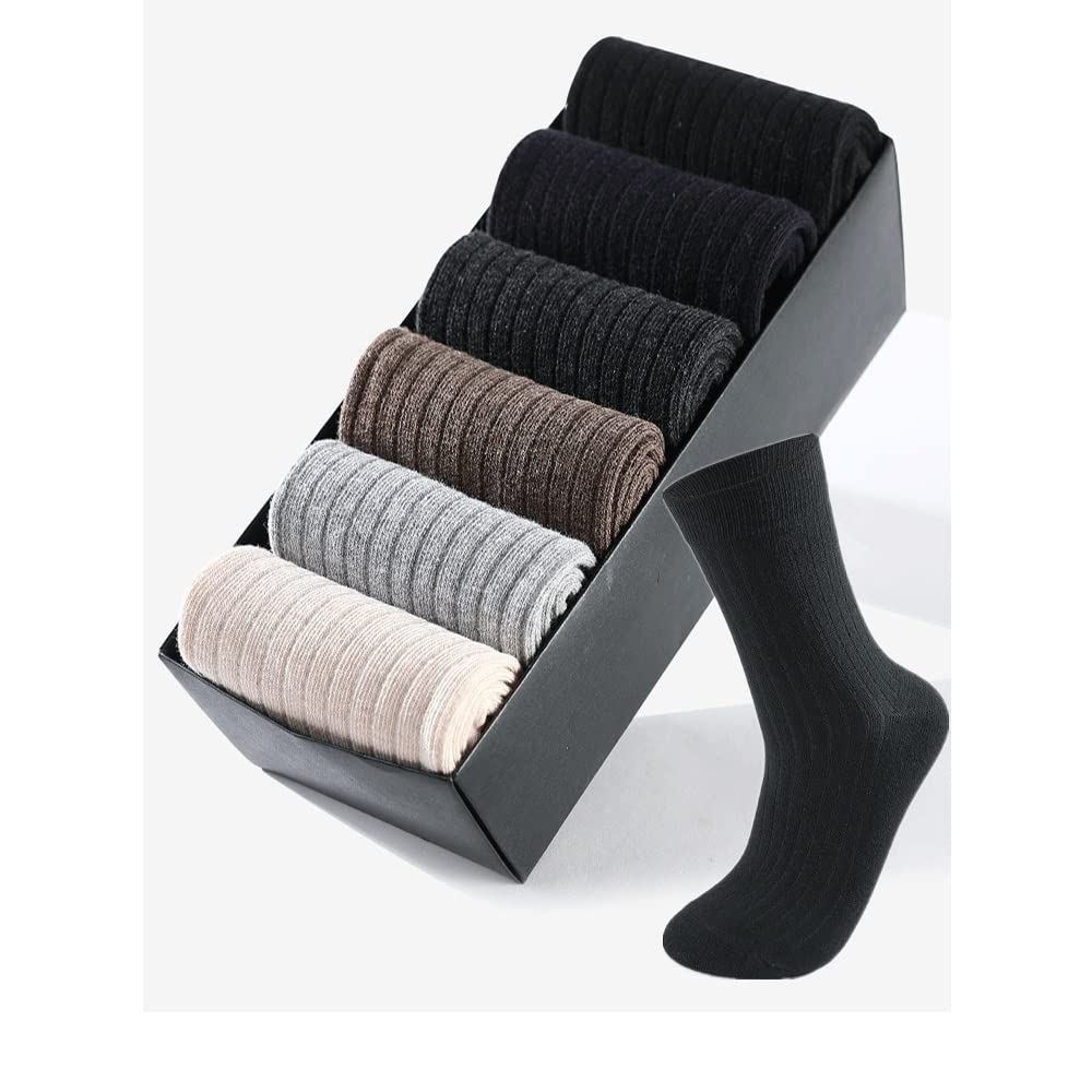 3 Pares de Calcetines Gruesos a Rayas for Hombre de Negocios, Calcetines de Tubo Medio, Calcetines de Ciclismo(3-Pack)