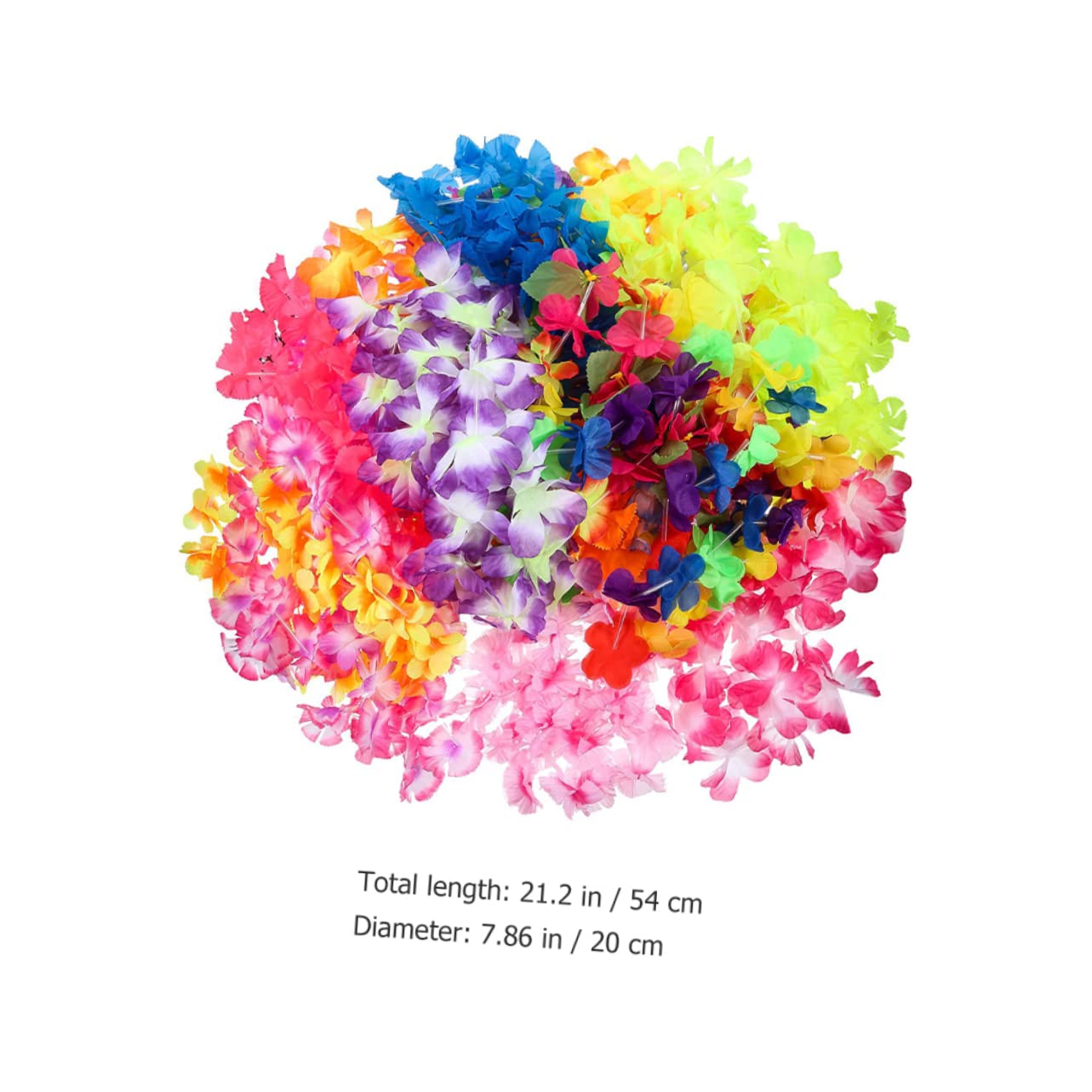 Cabilock 36Pcs Hawaiian Leis Necklace Vibrant Tropical Flower Necklaces for Luau Party Decorations Beach Wedding Accessories Comfortable Wear for