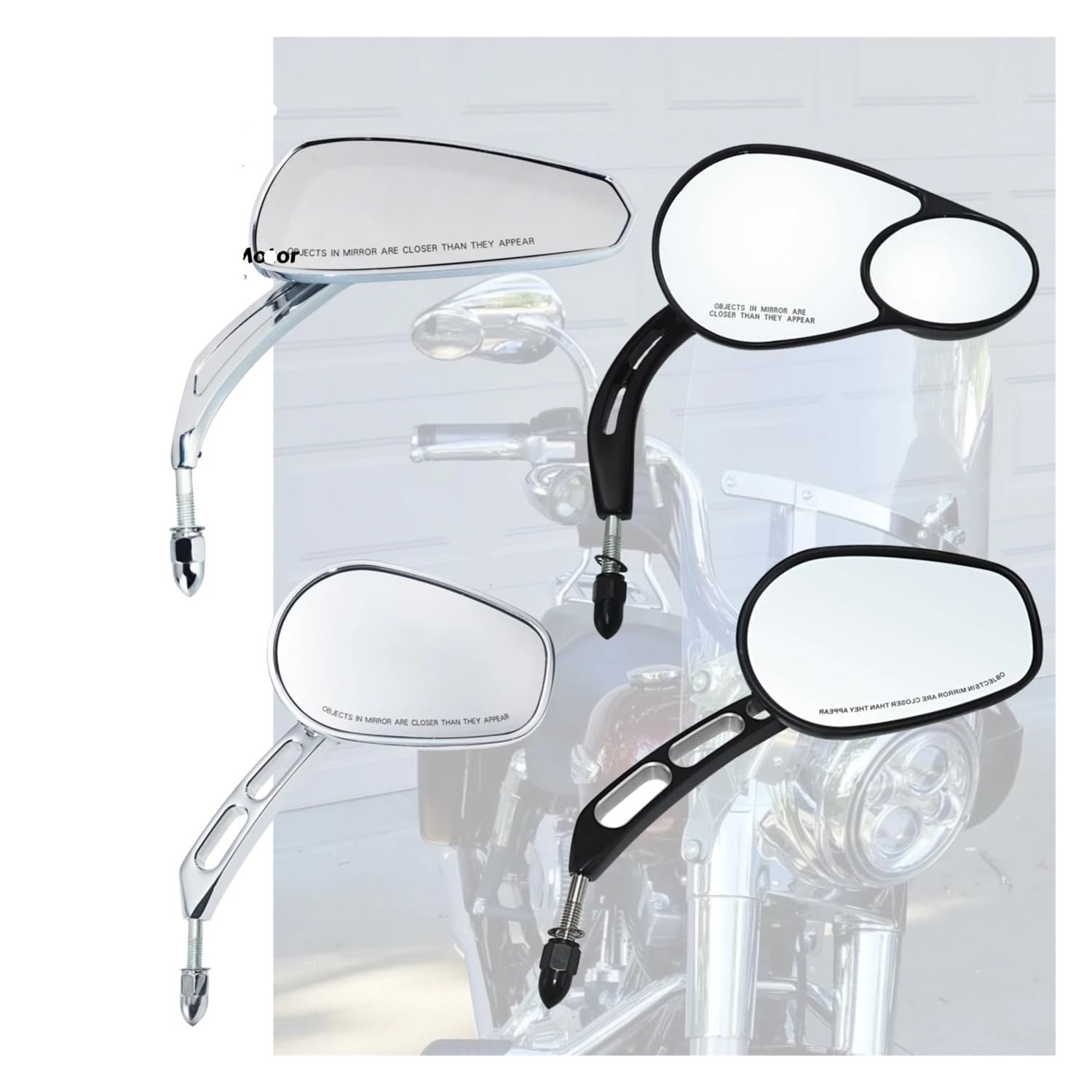 Rétroviseurs Latéraux Arrière De Motos pour Har&Ley pour Hon&da Road King Touring Sportster Fat Boy Softail Bobber Chopper Street Glide Rétroviseurs Moto