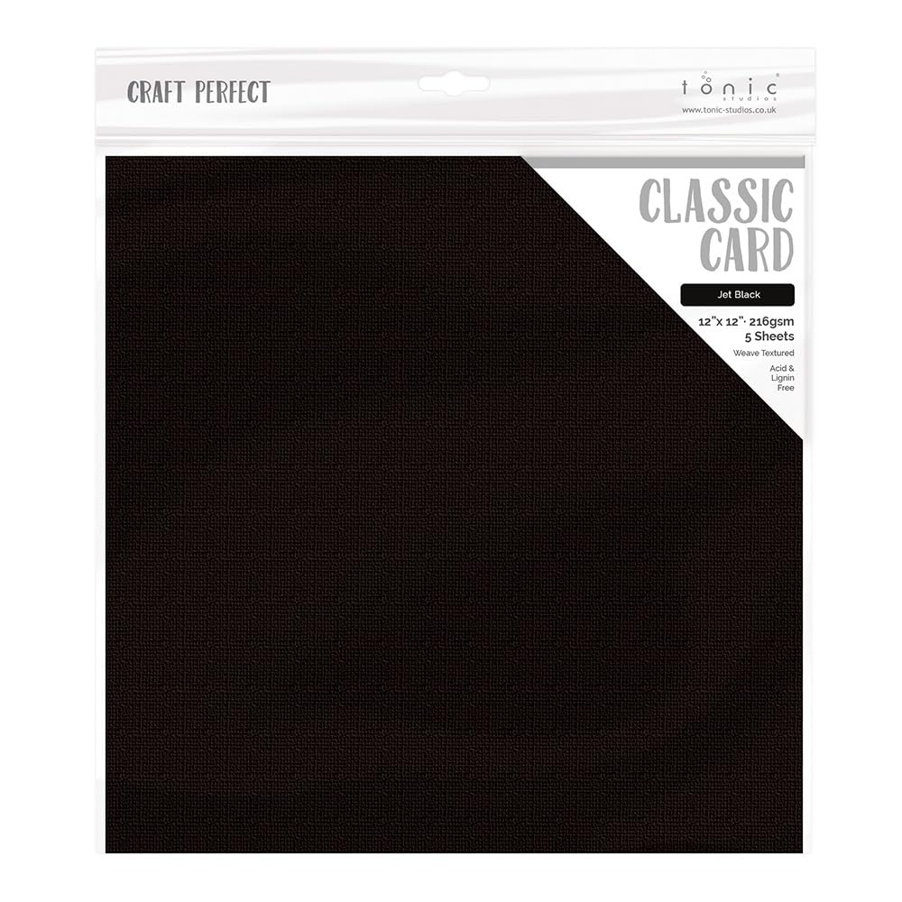 Craft Perfect Weave Textured Card Jet Black, Paper, One Size
