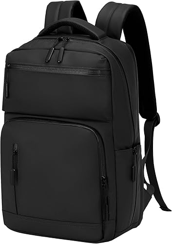 Mochila impermeable para laptop para hombres y mujeres, mochila antirrobo aprobada por vuelo con funda para laptop de 15.6 pulgadas (negro)
