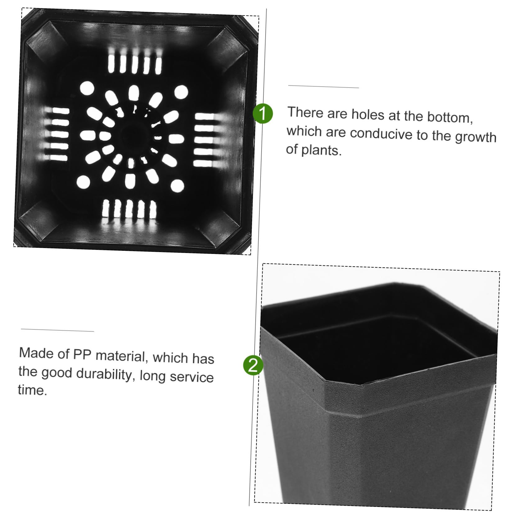 BESPORTBLE 4 Ensembles Pot De Semis Carré Pouvez Plantes Usine Terre Cuite Jardinage Pépinière Pot Clair Pots Succulents Pot De Jardin Pot De Fleur Pots De Fleurs PP Black 20 Pièces * 4