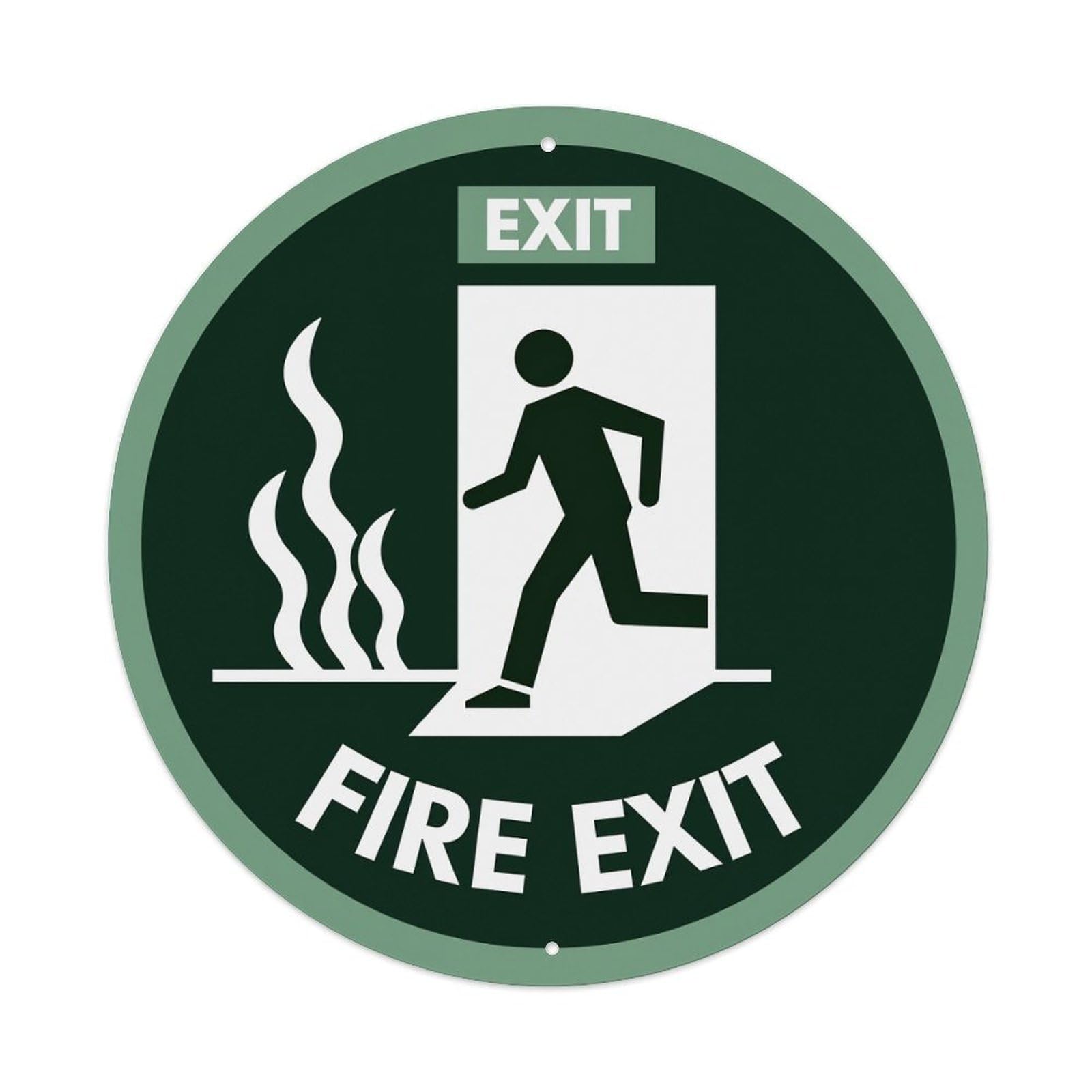 Jdfenggu Vintage Fire Exit Sign Pattern Print Retro Metal Tin Sign, Metal Poster For Bar, Home, Man Cave, Kitchen, Laundry Room Art Decor 8X8 Inch