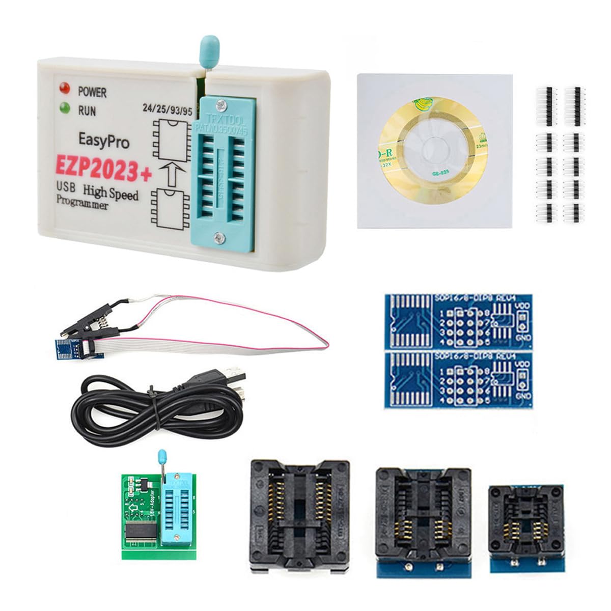 Riven EZP2023 - Programador de flash USB SPI de alta velocidad compatible con compilador EZP2023 24/25/93 EEPROM 25 Flash Bios Chip