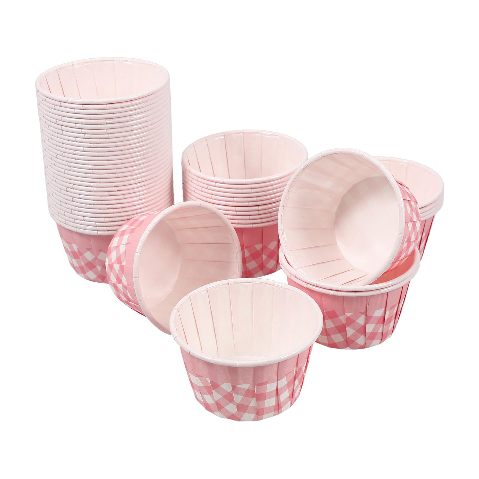 Vasos para hornear, 50 unidades de envoltorios para magdalenas resistentes a altas temperaturas, para bodas, cumpleaños, fiestas, forros de postre de liberación suave