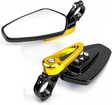 Motorcycle Rearview Mirror 1 Pair 7/8" 22 Mm Motorcycle Bar End Side Rearview Mirror Universal Motorbike Bike Handlebar Rear View Mirrors Handle Bar End MirrorsGolden