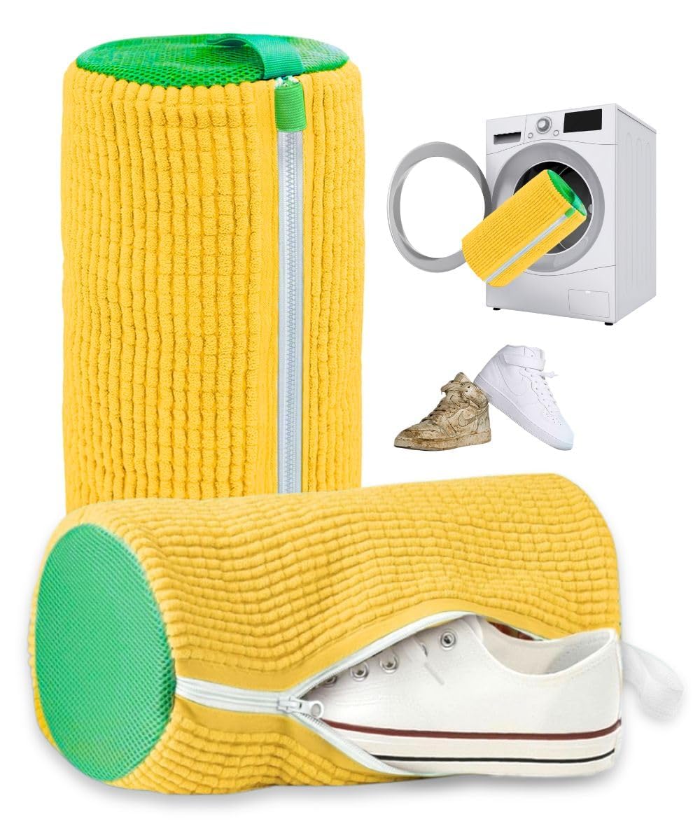 Shoe Washing Machine Bag, Reusable Laundry & Travel Shoe Cleaning Bag with 360° Cleaning, Washer & Dryer Safe for Sneakers, Delicates & Toys (Yellow)-image-18