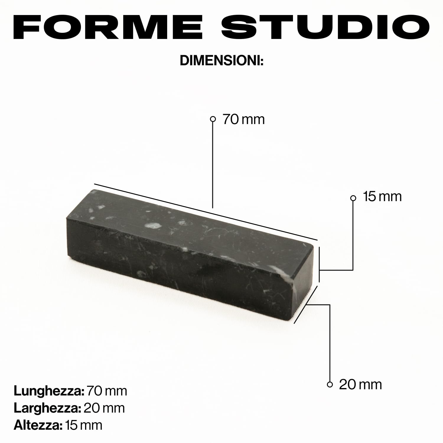 FORME STUDIO Set 4 Poggia Posate in Marmo Nero Marquina – Supporto Elegante per Posate e Bacchette – Accessorio Artigianale da Tavola Made in Italy