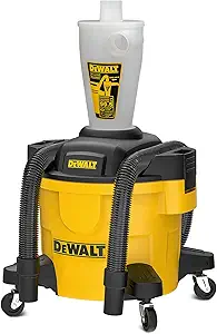 DEWALT Dust Separator with 6 Gallon Poly Tank, 99.5% Efficiency Cyclone Dust Collector, High-Performance Cycle Powder Collector Filter, DXVCS002, Yellow