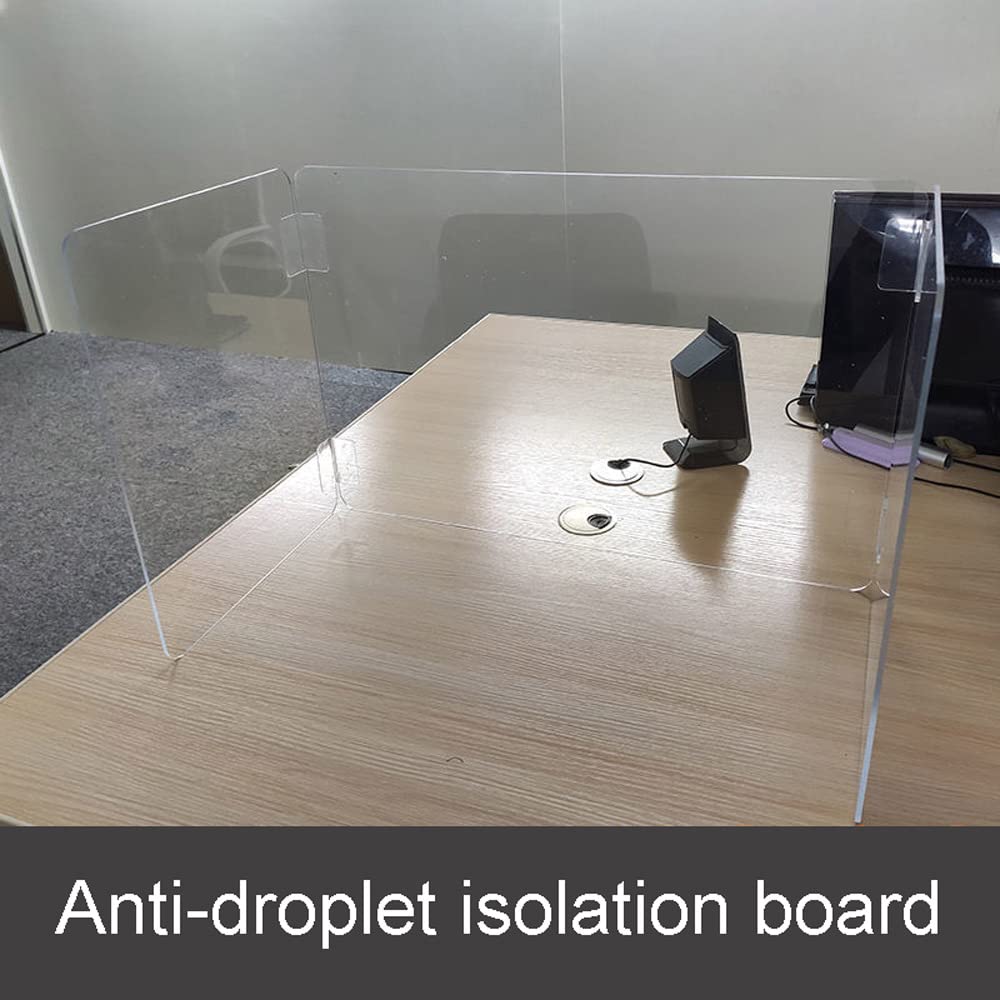 Protector de estornudos acrílico transparente para escritorios escolares y mostradores de oficina, divisor de barrera de plástico protector para mesas, protección de pantalla para la tos
