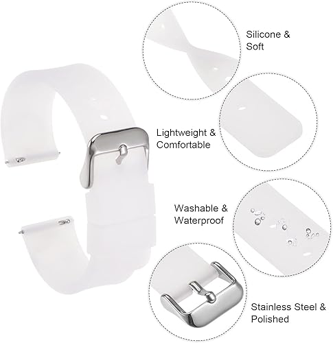 Miniatura 6 de HARFINGTON Correa de reloj de silicona de repuesto de goma suave con hebilla de acero inoxidable para hombres y mujeres