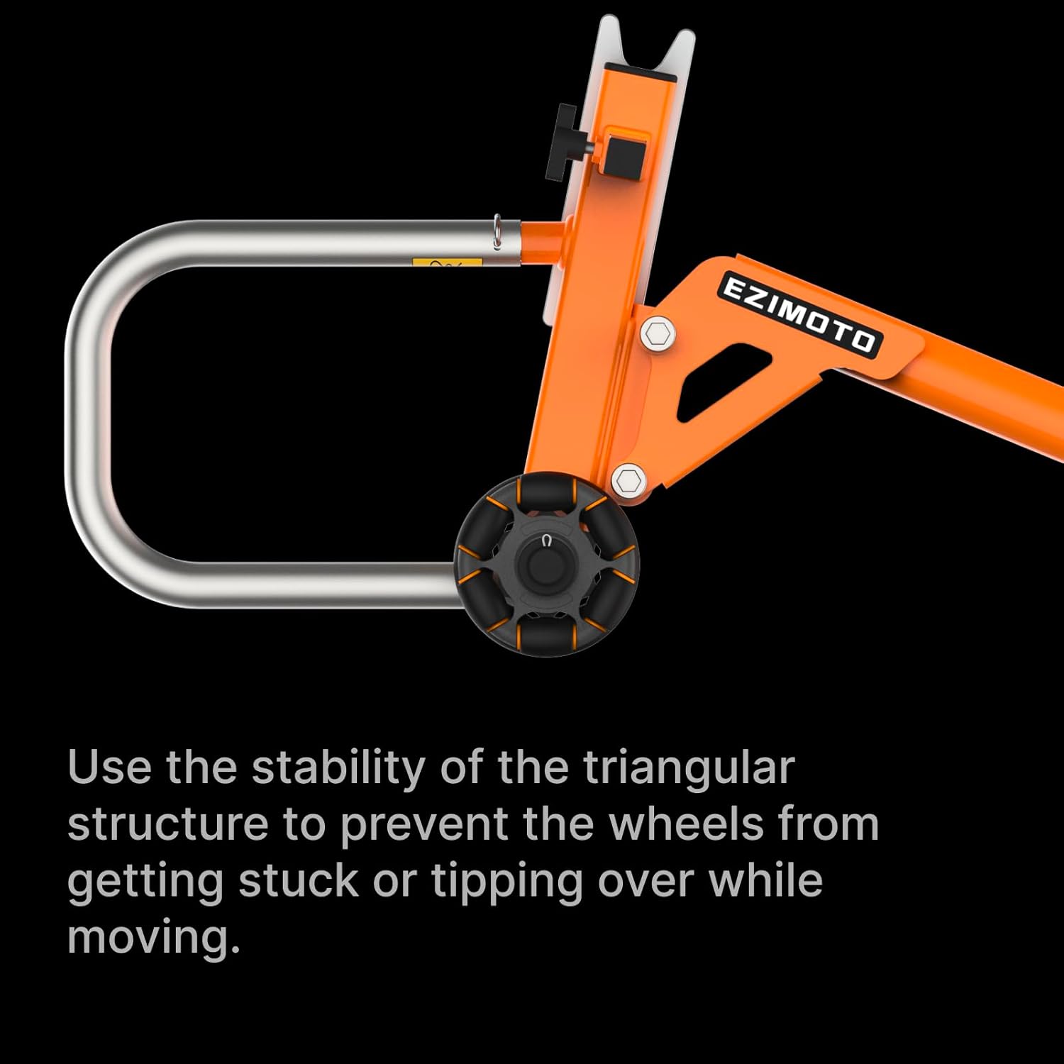 Sport Motorcycle Rear Stand,Paddock Stand, 360° Movable Lift Stand, Heavy Duty with Wheels, 880 lb Capacity (Orange, Double Arm)