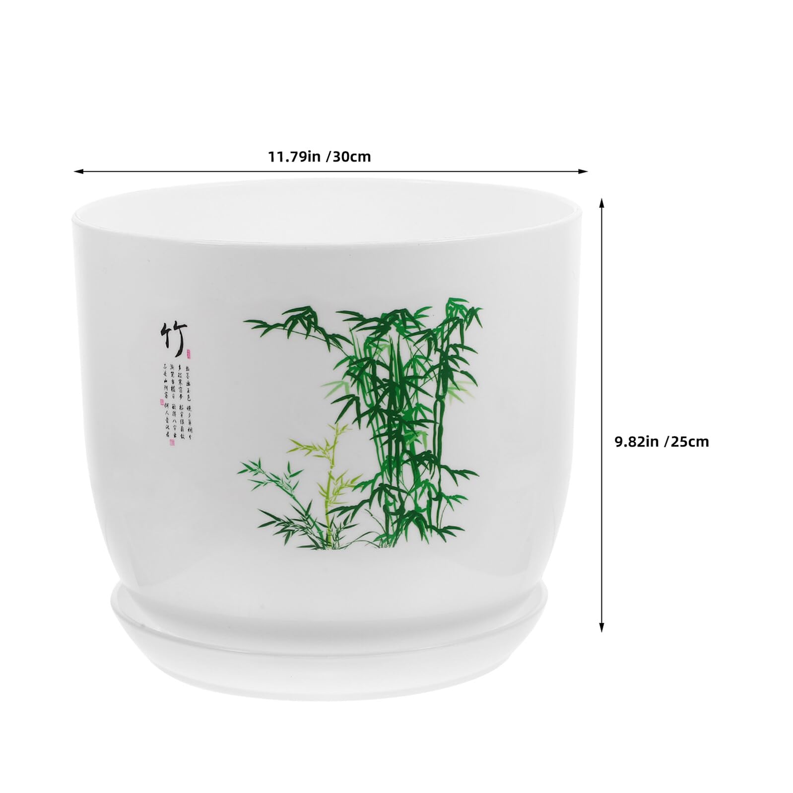 Dekoracyjna doniczka imitująca ceramikę z podstawką, lekka plastikowa donica na storczyki i sukulenty, z odpływem, idealna do hydroponicznych, ogrodów, balkonów i bonsai, 30x25 cm