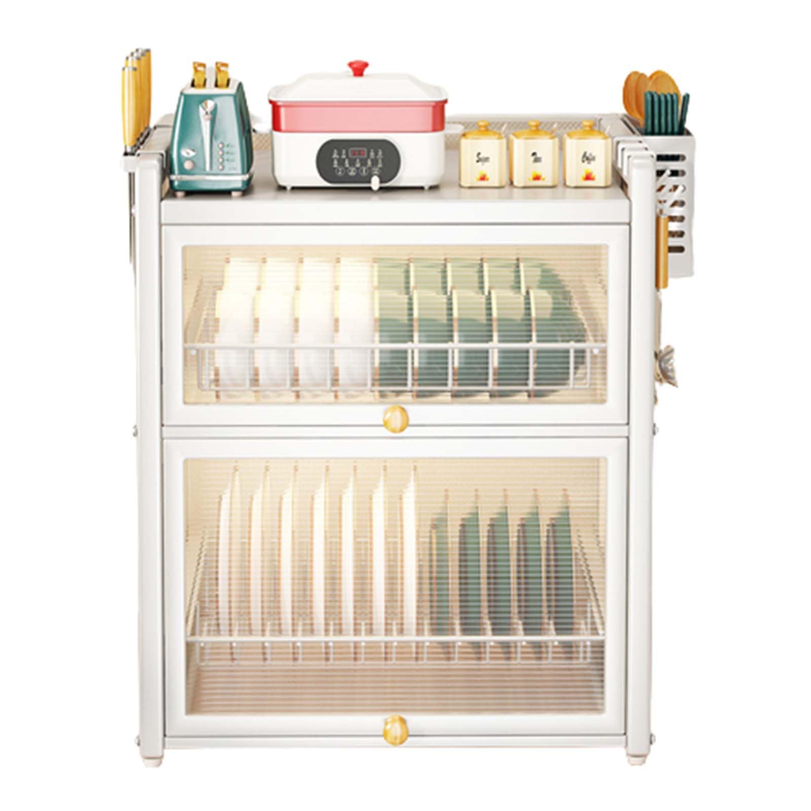 Scolapiatti Scolapiatti Scolapiatti Scolapiatti sopra Il lavello Scolapiatti con vaschetta raccogli-Gocce 2 Ripiani Grande con portaposate Antipolvere Porta a ribalta Design con ve
