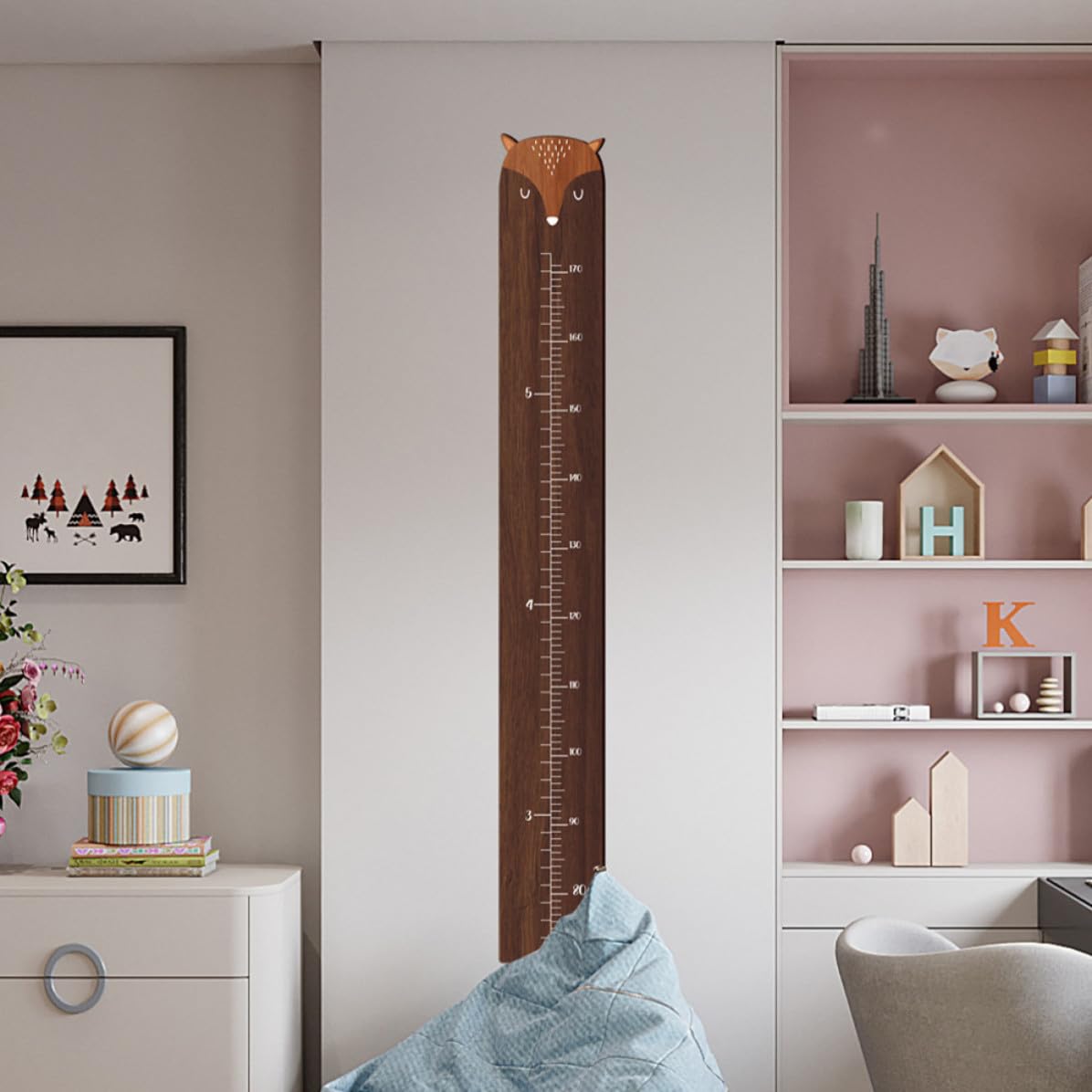 Tabla de Crecimiento Regla para Medir la Altura de Madera para Pared Forma de Jirafa Decoración de Habitaciones Infantiles