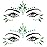 Mermaid Face Gems Stick Jewels for Women Cosplay Mermaid Alien Halloween Rave Party Makeup for Kids Green Hair Eye Body Gems Jewels Stickers Temporary Tattoos Festival Decor (Green)