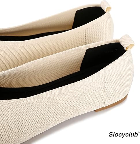 Miniatura 4 de Slocyclub Zapatos planos para mujer, zapatos de ballet clásicos con punta puntiaguda, textura de punto, leopardo negro, cómodos, puntiagudos,