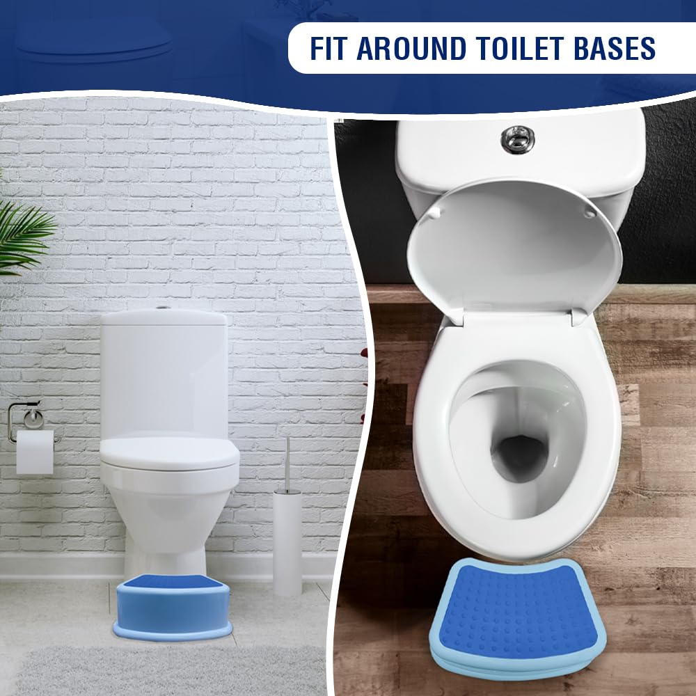 ANSIO Marchepied pour WC avec surface antidérapante Bleu