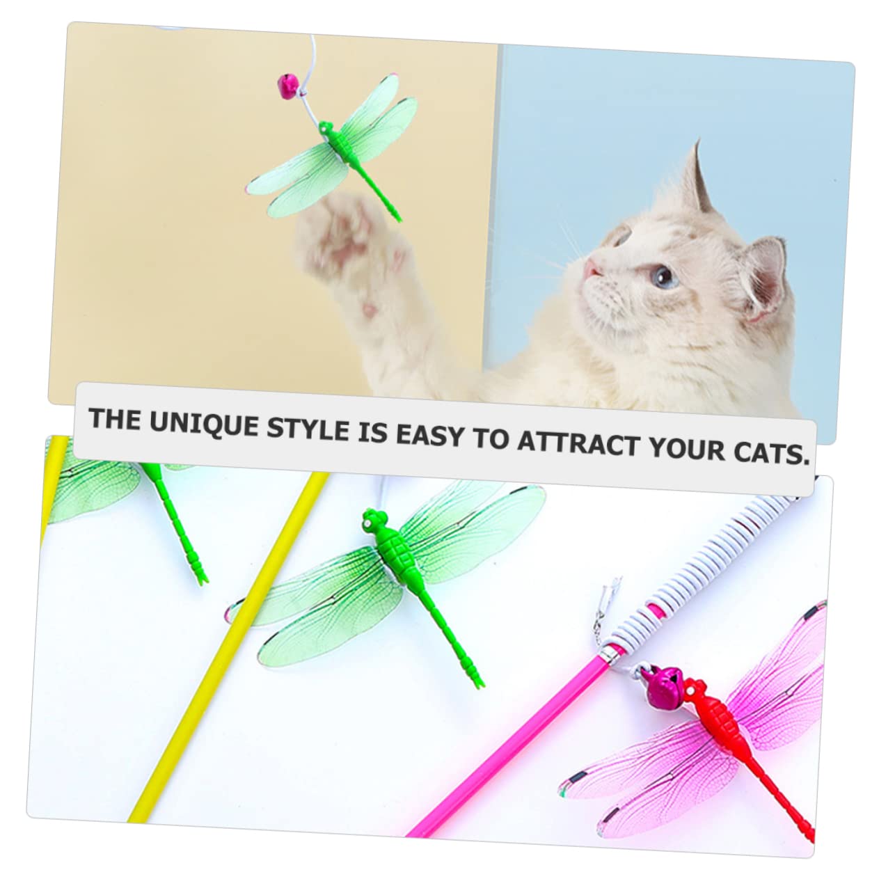 BESPORTBLE 16pièces à Jouer pour Chats Jouet Interactif Bois pour Chats Intérieur De Jaunes Rouges