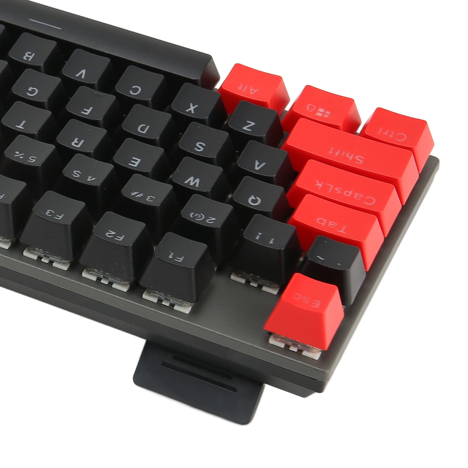 Teclado Mecánico de Dos Colores, Teclado Mecánico para Juegos, 87 Teclas, Ultradelgado, RGB, Retroiluminado, Teclado con Cable USB con Interruptores Azules, para PC Gamer (Alámbrico Negro Rojo)