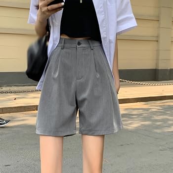 Amazon.co.jp: [HWQFM] レディース パンツ ハーフパンツ グレー 短パン 