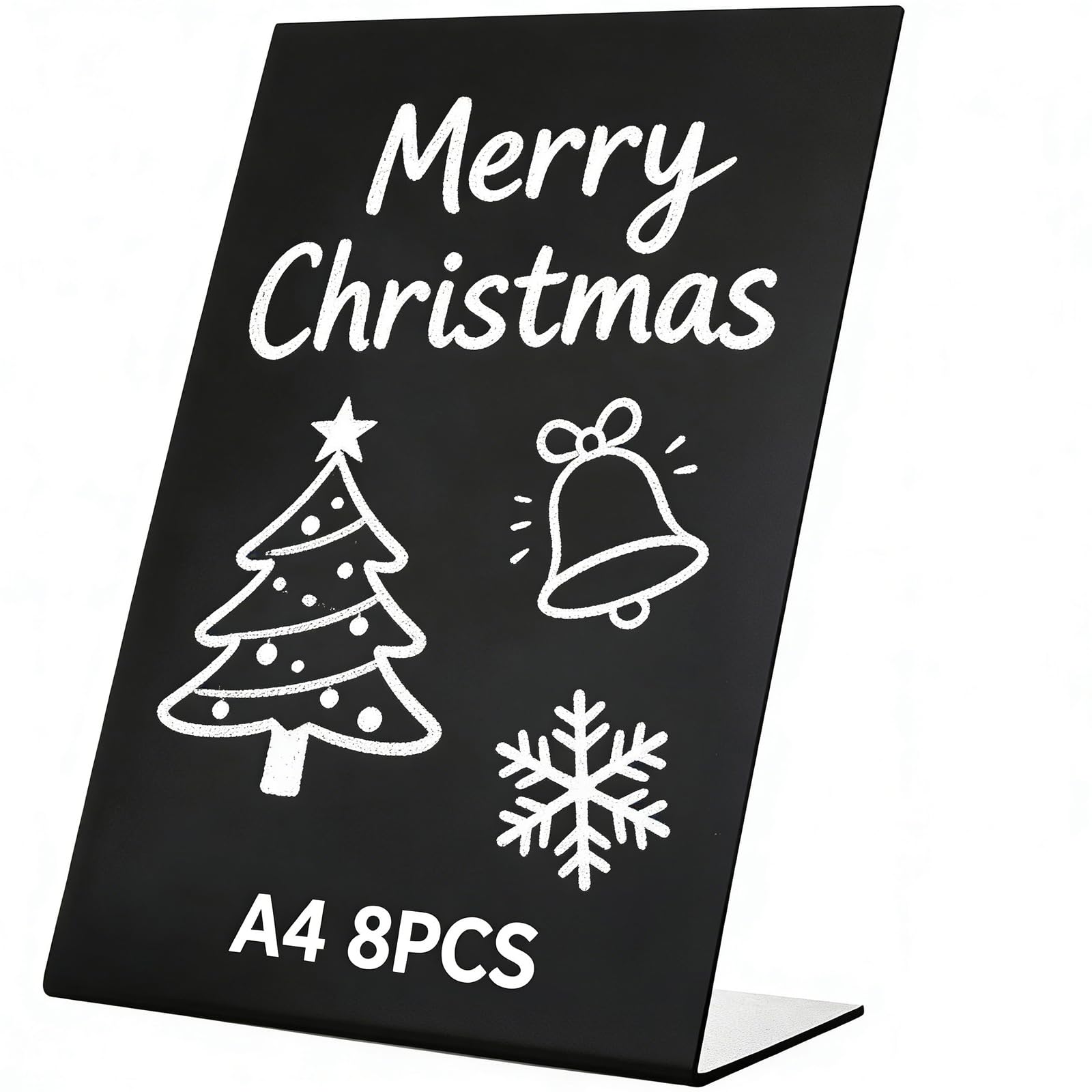 HAKZEON 8 Pack Chalk Board Signs A4, Desktop Chalkboard L-Standard, Single-Sided Menu Chalk Board Sign for Restaurant, Hotel, Wedding, Bar, Food Truck, Office,300x210MM