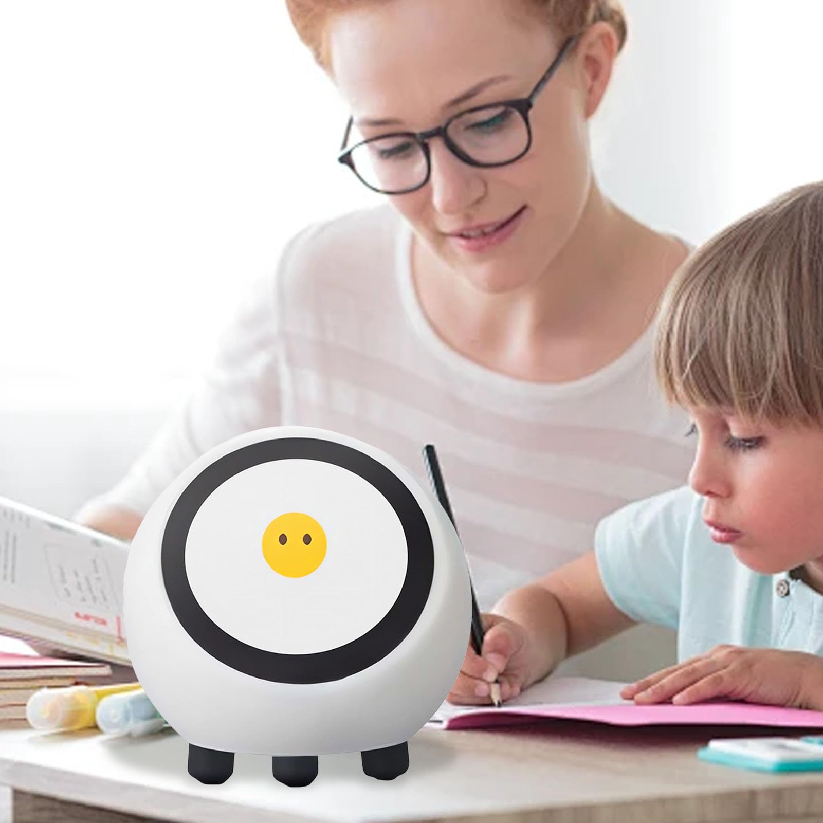 Kadimendium Compagno Robot Parlante Intelligente Giocattolo Interattivo AI Sveglia Vocale per Bambini Riproduzione Multimediale con Schermo da 1,28 Pollici