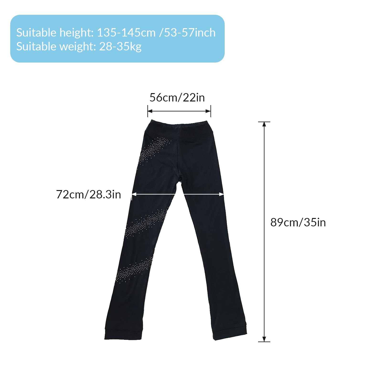 Perfeclan Schlittschuhhose Atmungsaktive Eiskunstlauf Strumpfhose Leggings Mädchen Rollschuh Skating Eislauf Strumpfhose Eiskunstlauf Leggings für Kinder und Erwachsene