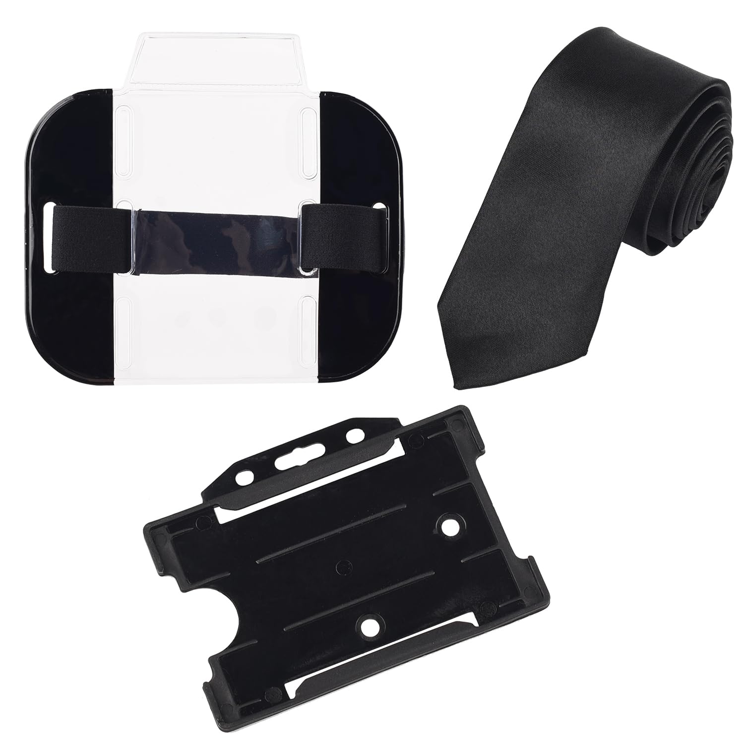 AOVNA 3 Pieces License Badge Holder Set Arm Badge Holder Tie Badge Holder Security Clothing Accessories for Emergency Personnel Security Personnel