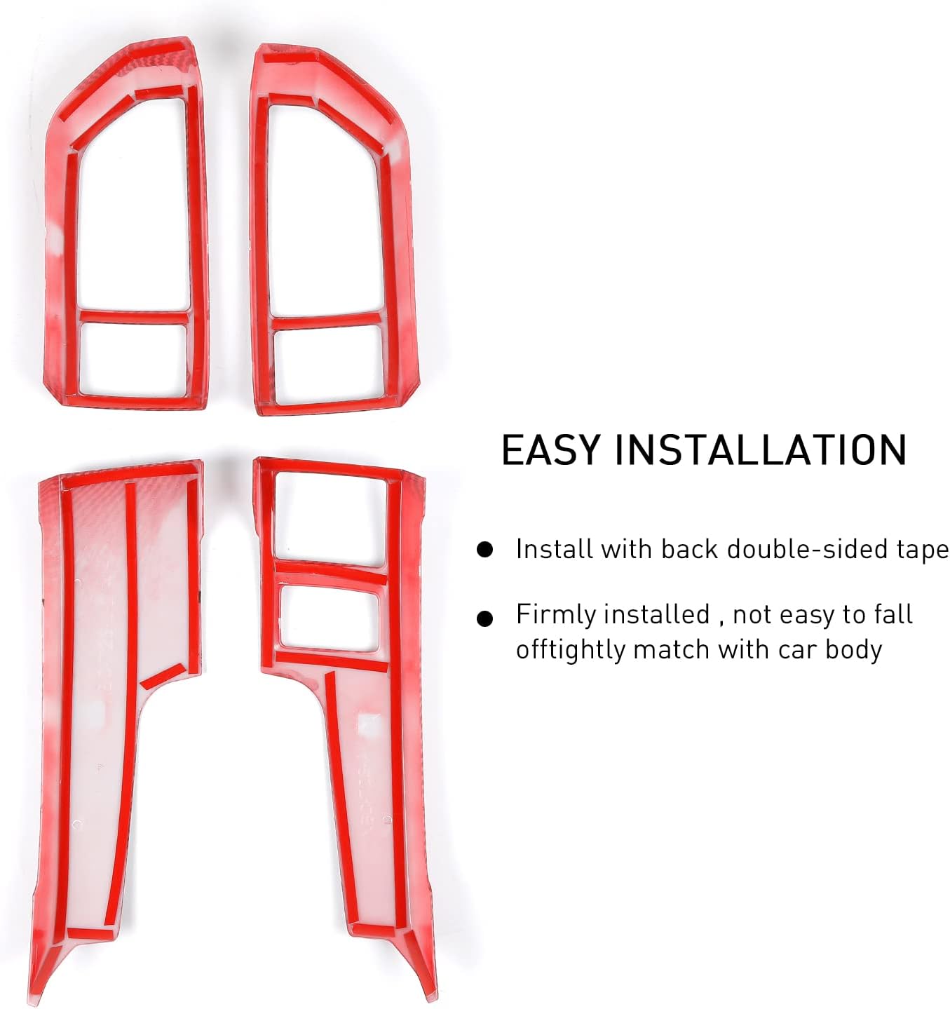 JeCar Red Carbon Fiber Interior Dash Trim Cover Overlay for 2015-2020 Ford F150