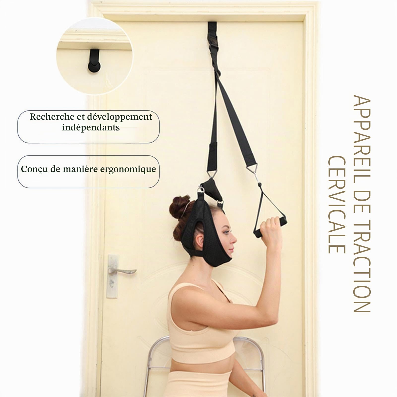 Appareil de traction du cou, hamac au-dessus de la porte pour soulager le cou, dispositif de traction cervicale, aide physique pour soulager le cou