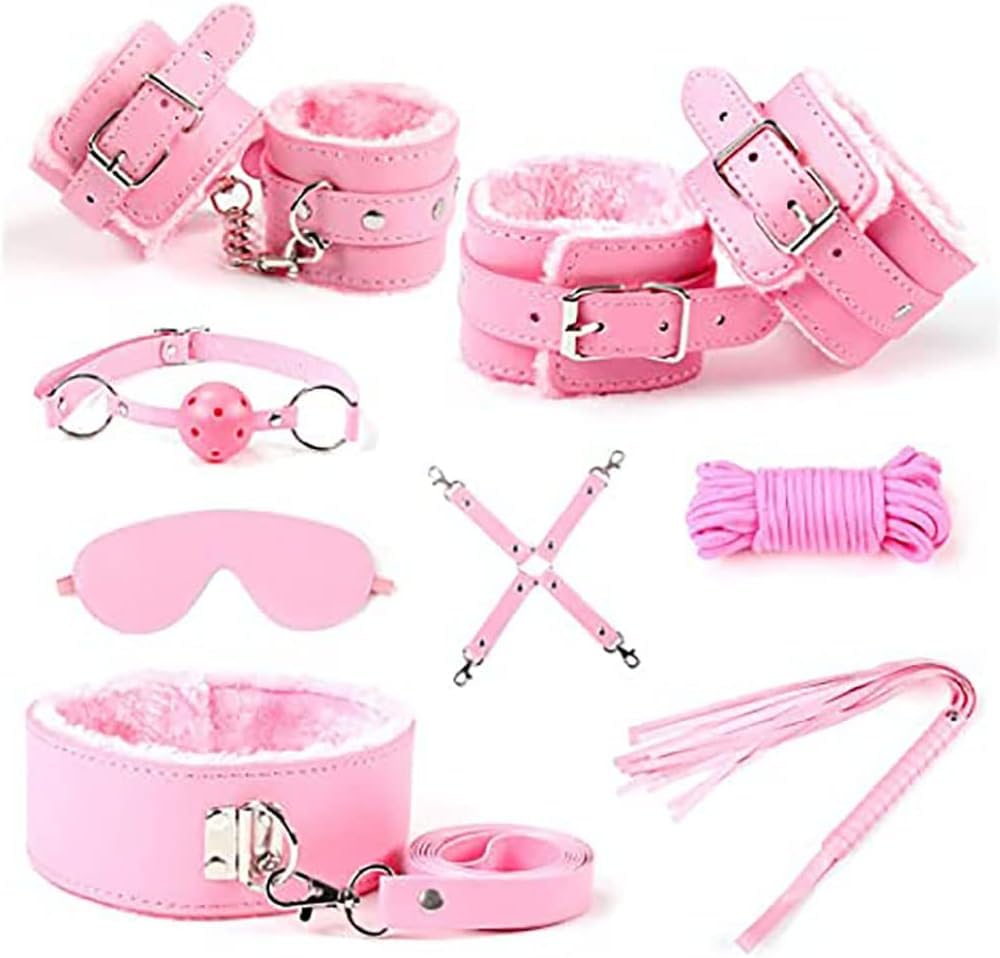 Sexy Rosa Peluche Biancheria Intima Set, per Amante, Ragazza, Ragazzo, Set 8 Pezzi
