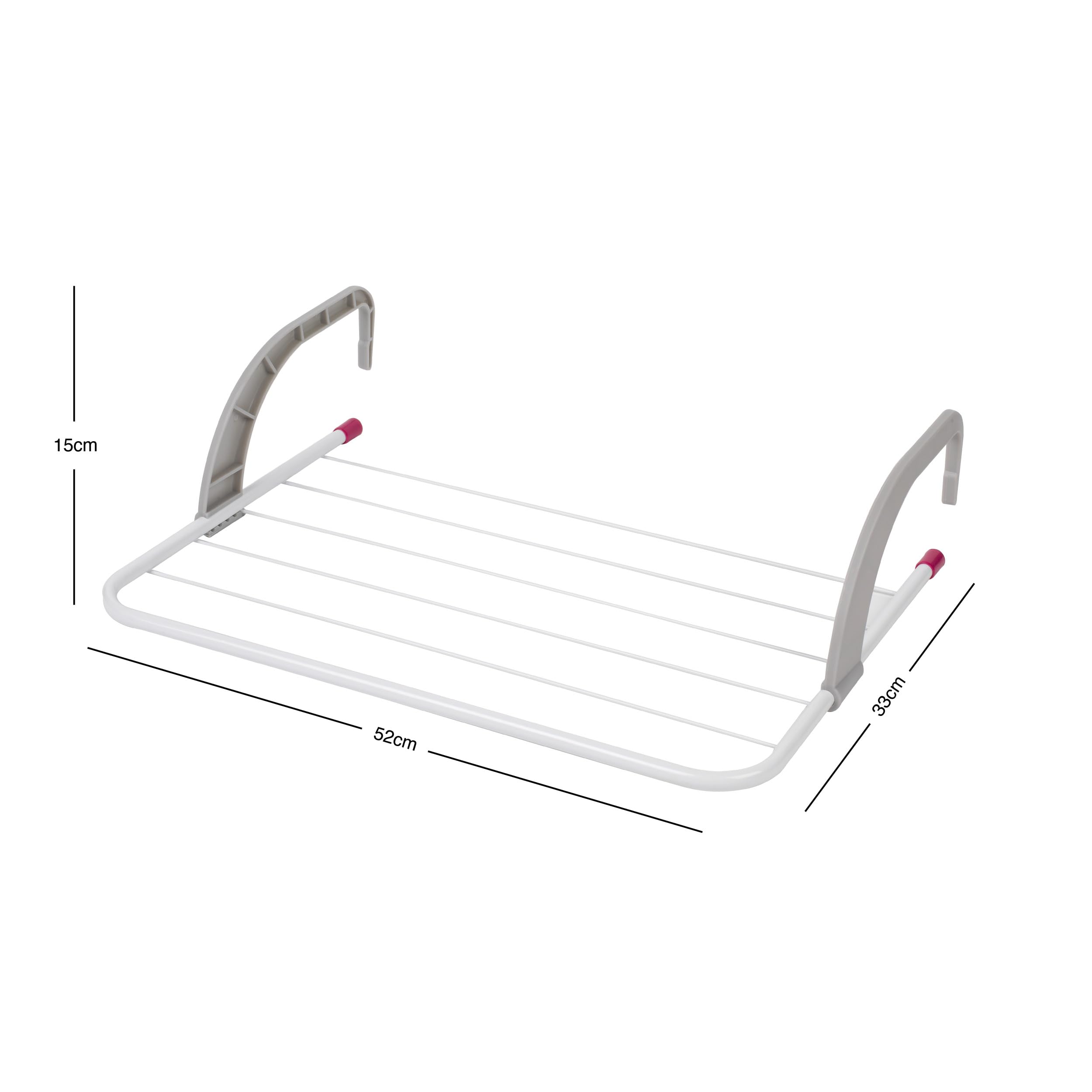 Suszarka grzejnikowa Kleeneze KL027535EU na ręczniki lub ubrania, obciążenie do 5 kg, szaro-różowa