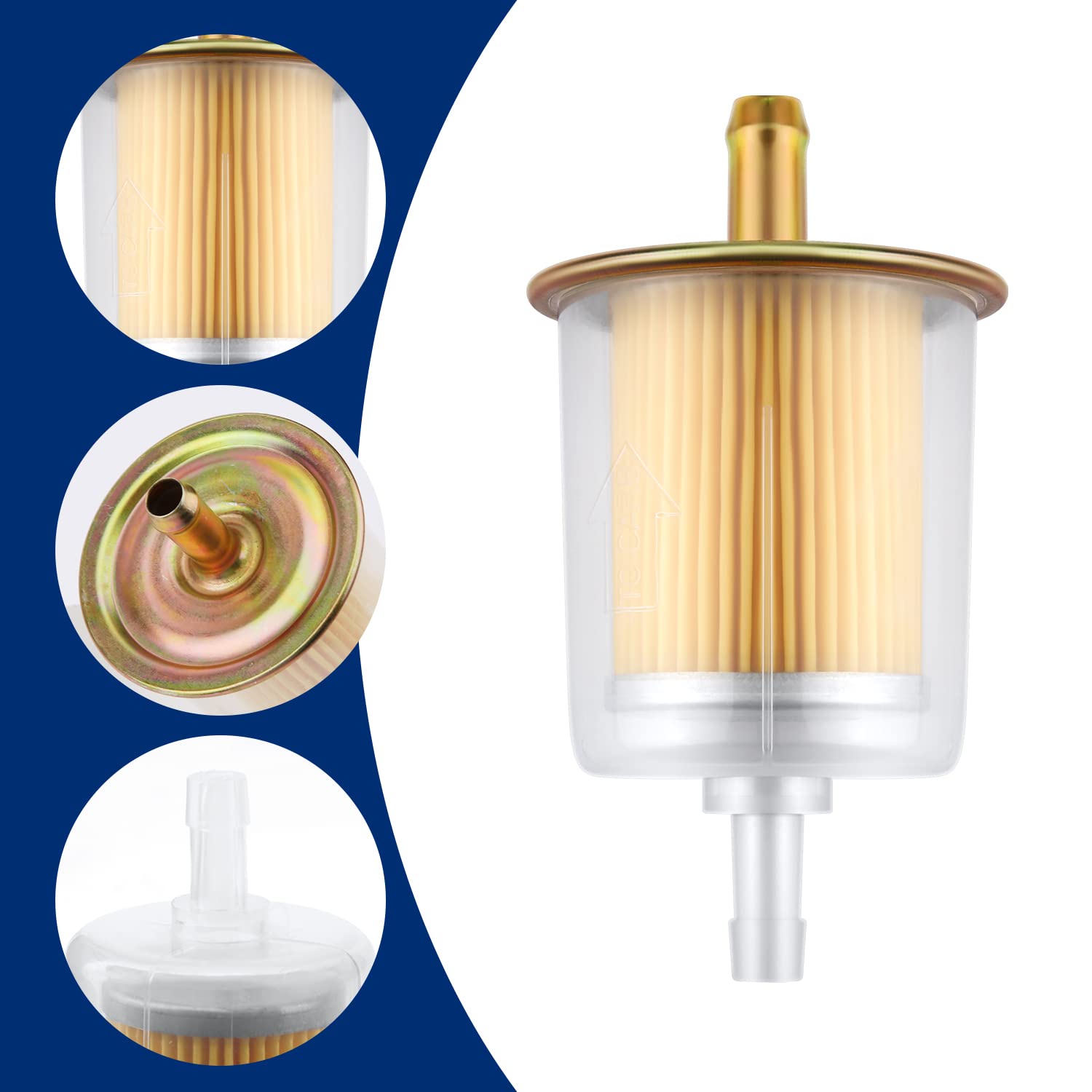 Ape Racing Inline Fuel Filter Universal Fuel Filters For Small Engine Motorcycle Lawn Mower (Pack Of 2) Replace 691035 49019-0027 AM108356