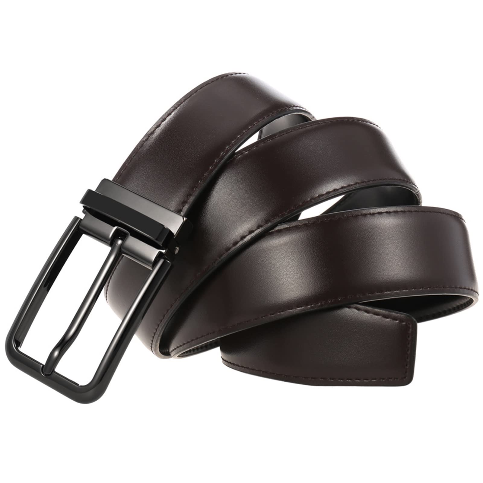 Cinturón ajustable de cuero genuino, Cinturón de cuero for hombre con hebilla antirrayas, hebilla ancha de aleación ajustable, excelente cinturón versátil for trajes o pantalones, uso diario informal(