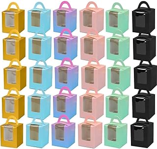 ギフトボックス 30個 お菓子箱 窓付き ハンドル付き ラッピング