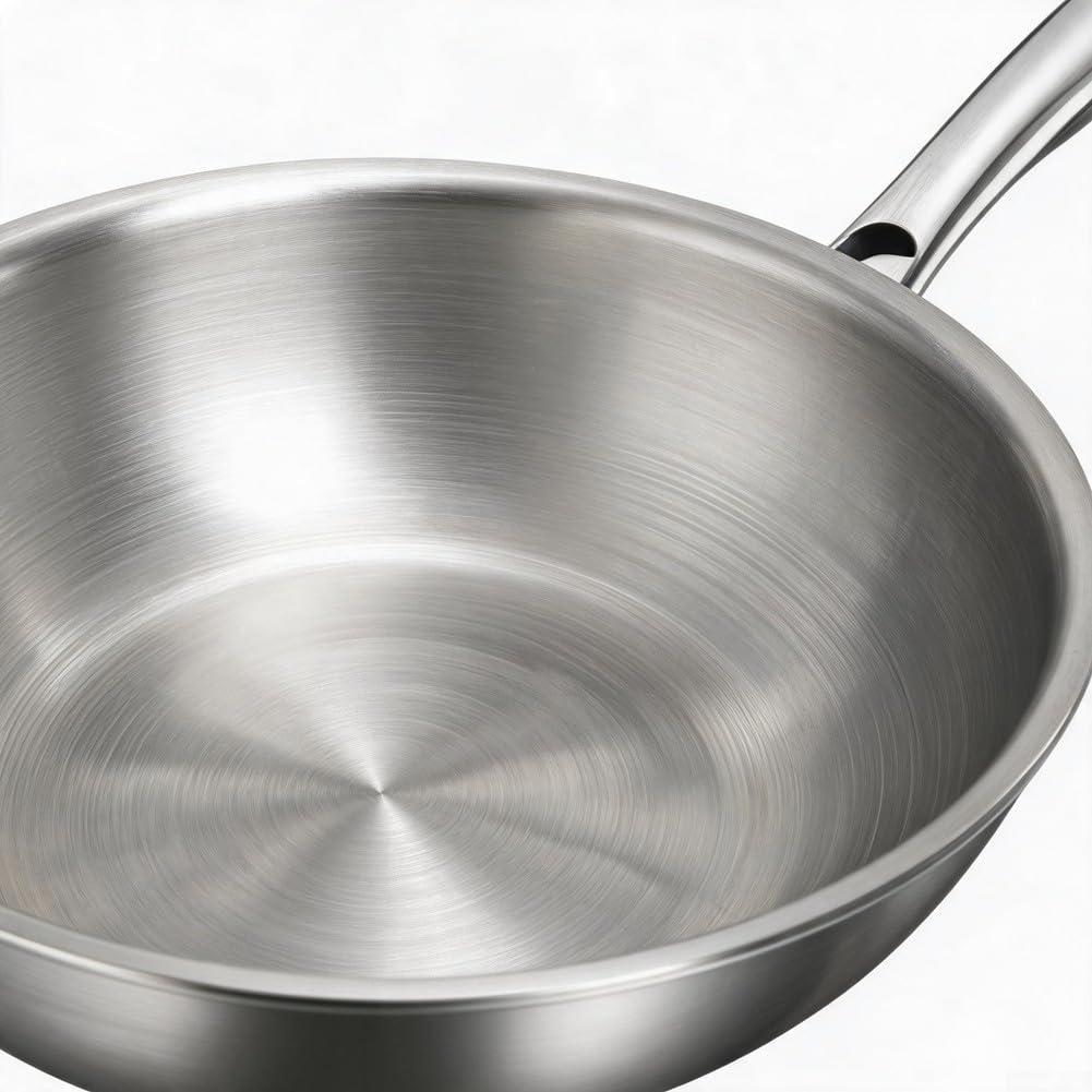 Wok Acciaio 316 Spesso 5 Strati Antiaderente Induzione