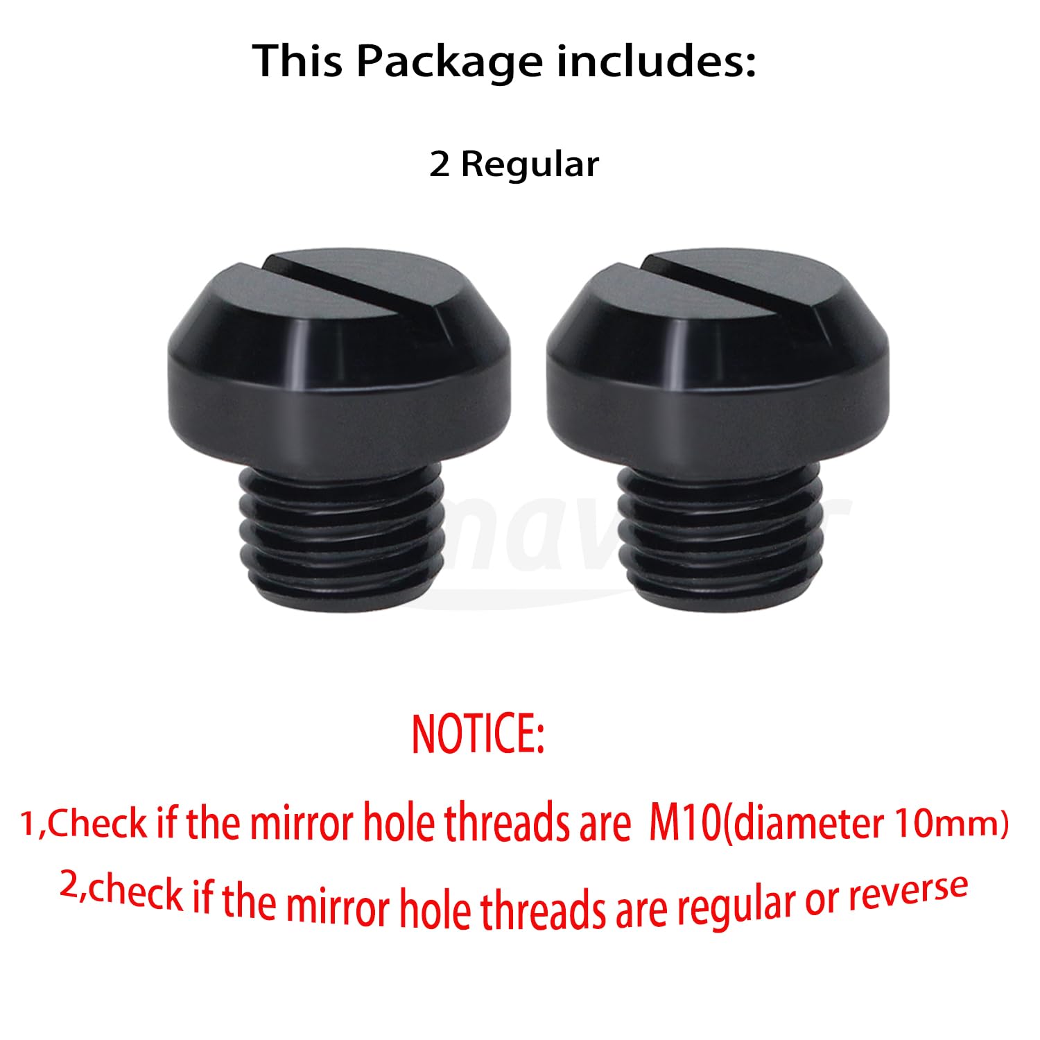 Motorcycle Mirror Hole Plugs M10x1.25 - Universal Fit For Honda, Kawasaki, Yamaha, Etc. - View #3