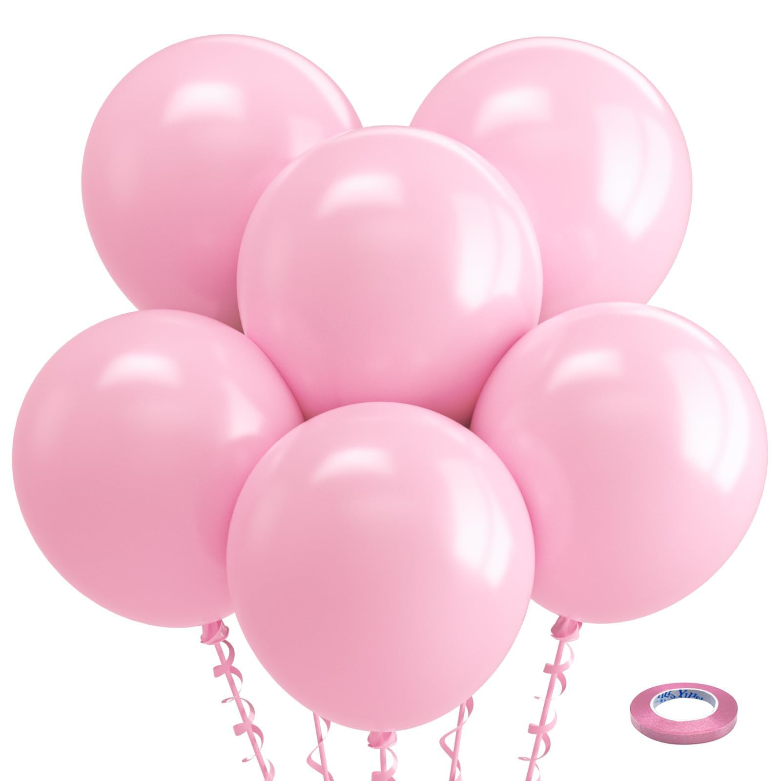 Bezente Pastel Pink Latex Party Balloons 30 Pack 18 Inch | Large Thick Big Round Pink Balloons for Birthday Wedding Bridal Shower Gender Reveal Anniversary Party Decorations - main product image