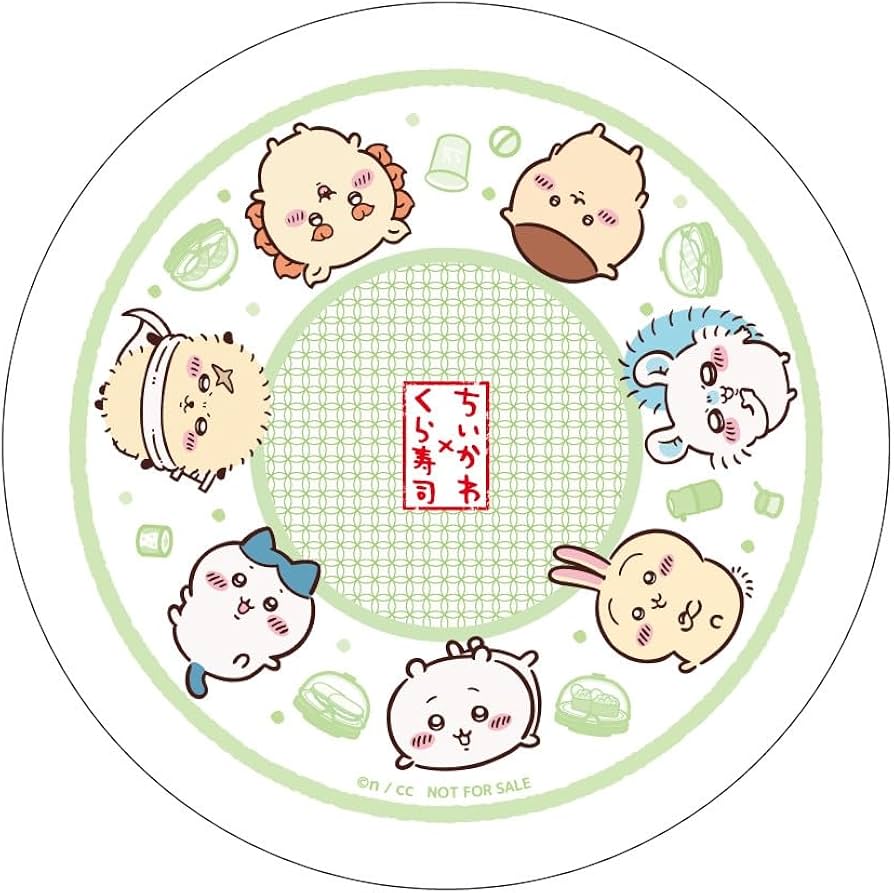 ちいかわ　くら寿司　プレートセット くら寿司オリジナル！ちいかわデザインの寿司皿等が手に入る