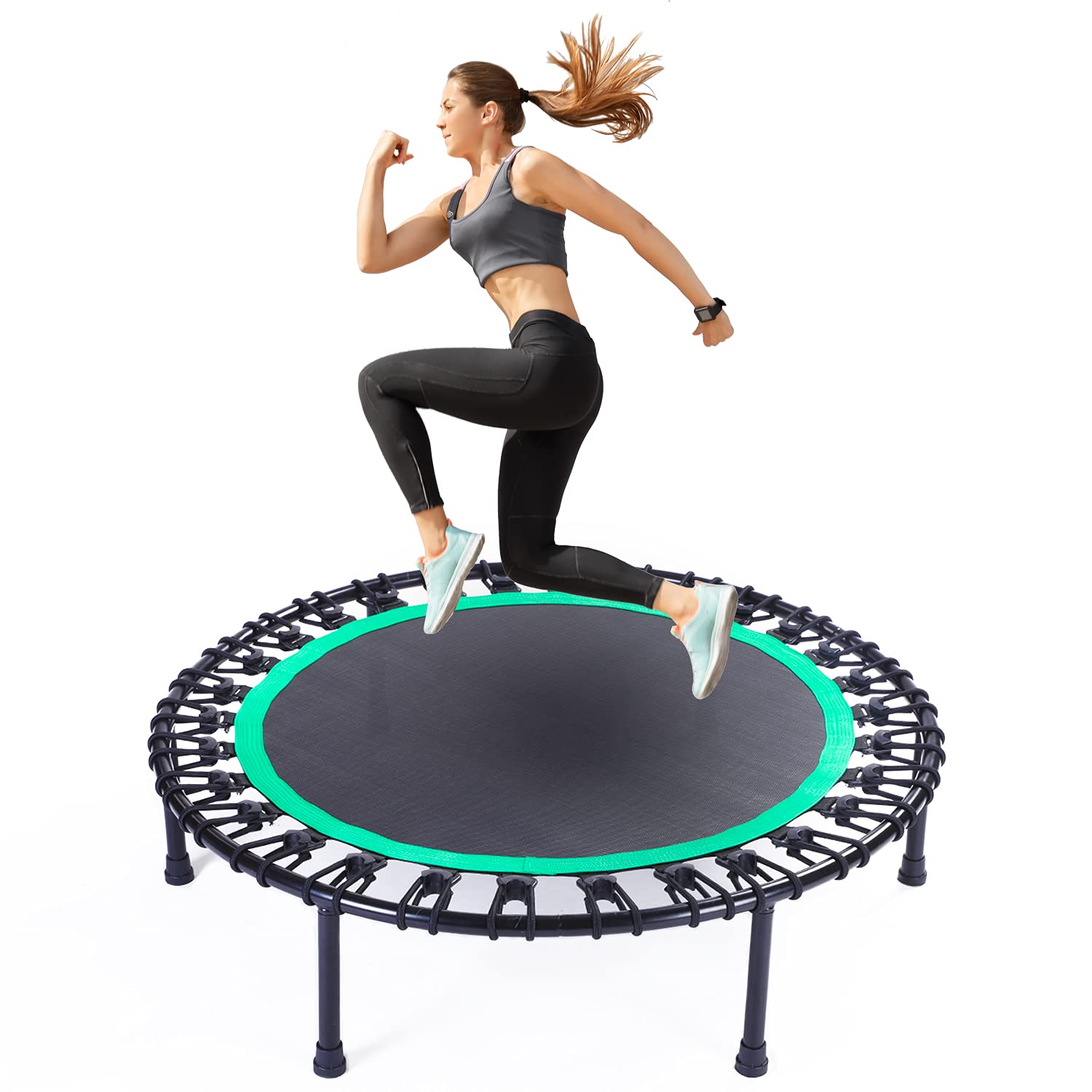 40 Inch Rebounder Trampoline for Adults, Mini Exercise Trampoline for Adults,Small Indoor Personal Trampoline for Bungee Workout for Silent and Safely Cushioned Bounce