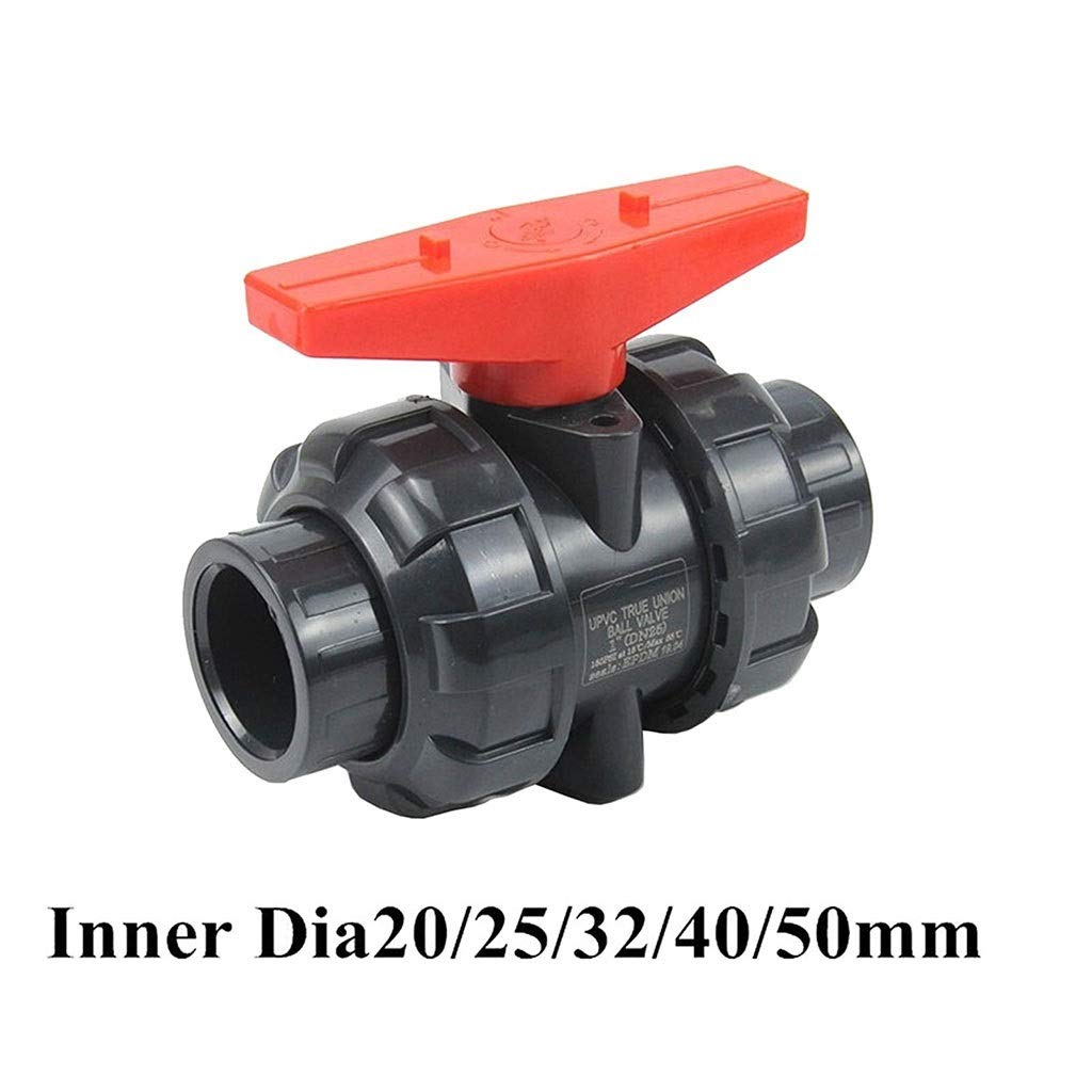 Złącze węża Zawór, zawór kulowy, 20 mm 25 mm 32 mm 40 mm 50 mm Zawór kulowy z PCV/zawory złączkowe, złącze rury wodnej z PCV Złączki do węży hydraulicznych Zawór odcinający(25mm (DN20))