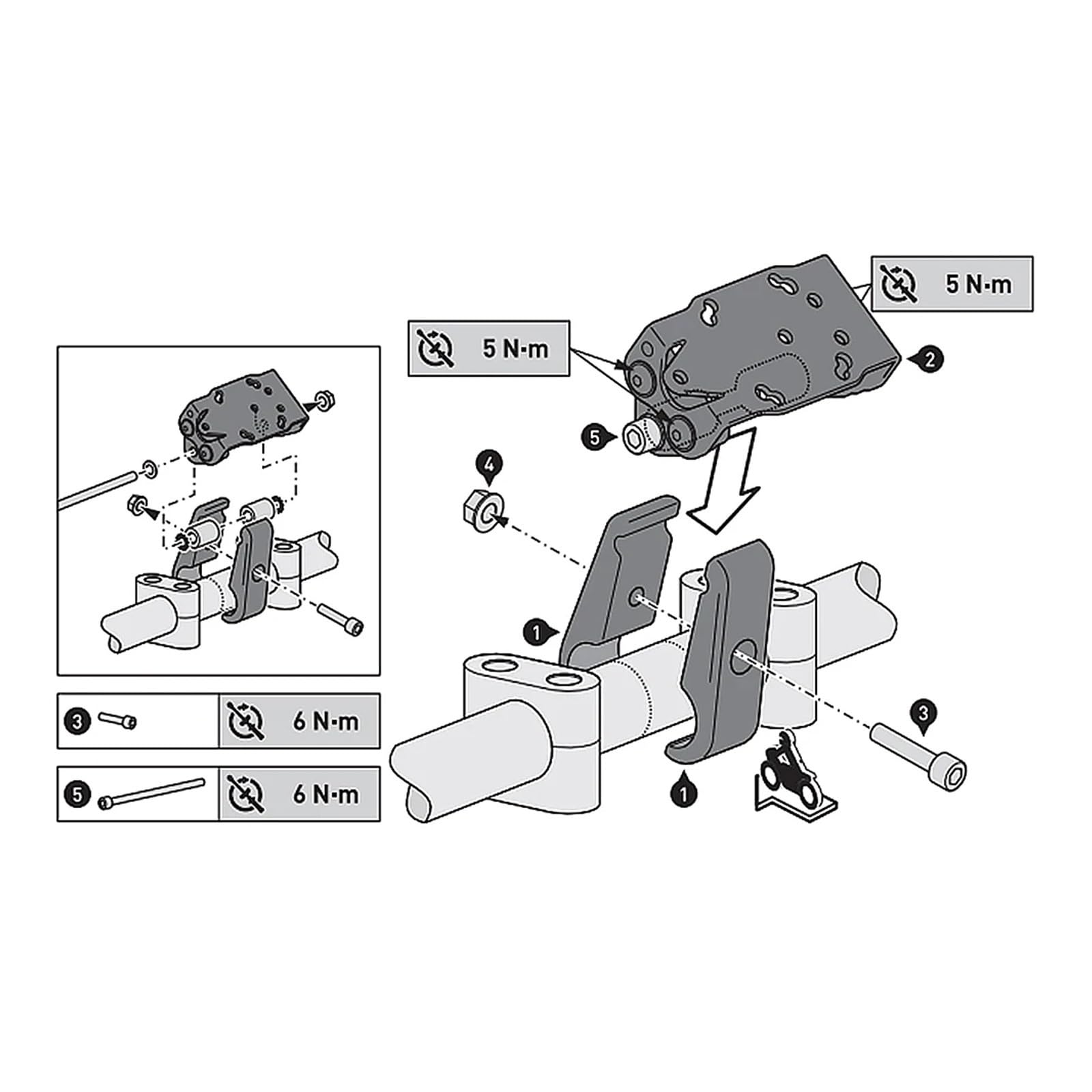 Supporto Navigatore Moto Universale Supporto GPS Telefono Moto Nero Manubrio 22 Mm Con Morsetto Manubrio