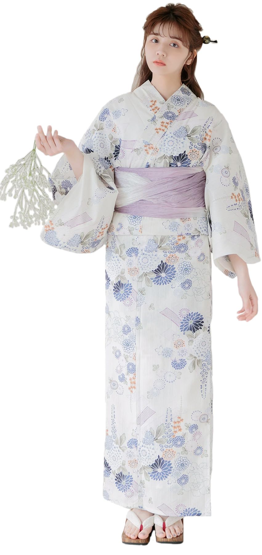 Dita 浴衣 白 紫 青 ホワイト くすみ系 Amazon | （ディータ）Dita レディース 浴衣 5点セット 青 紫 白 古典