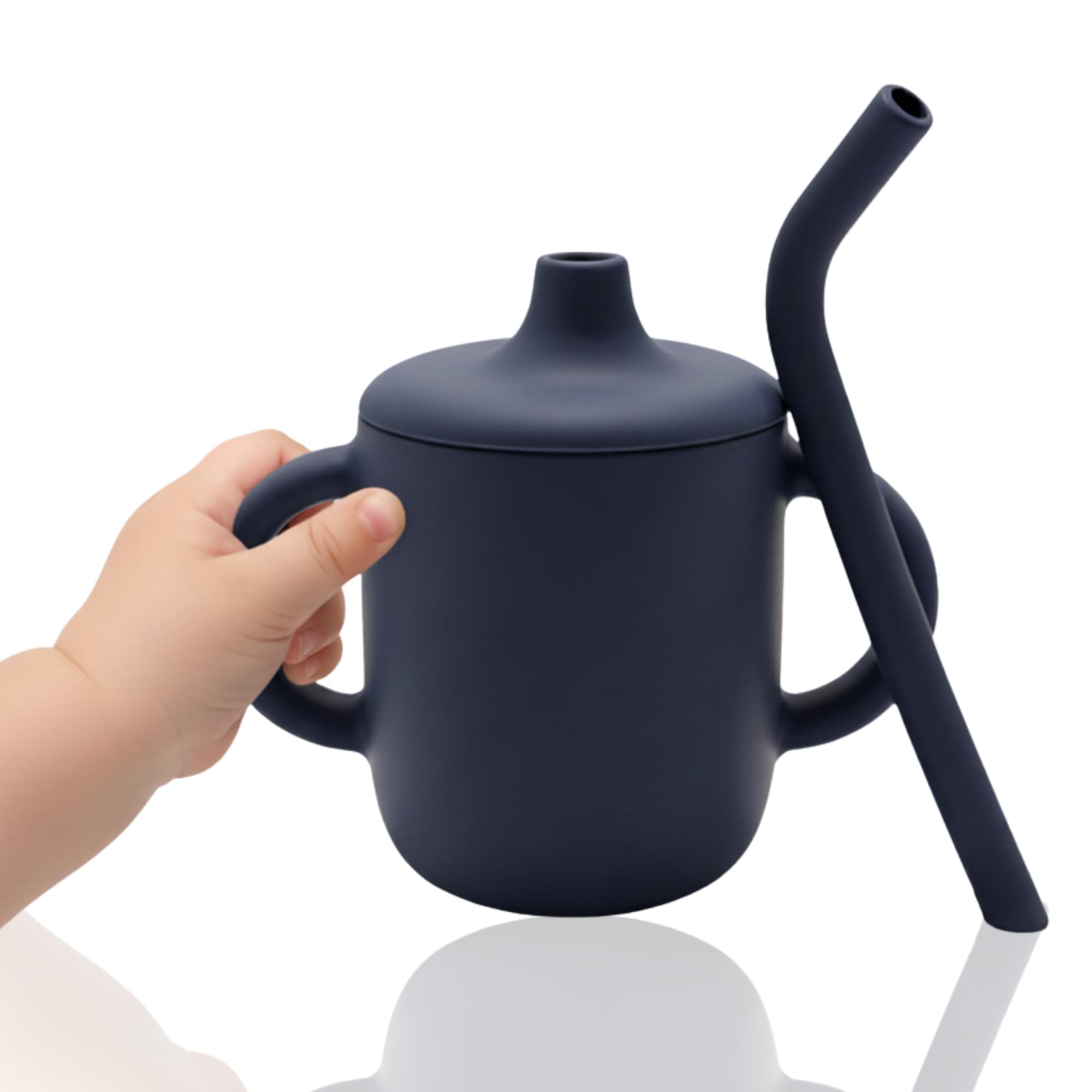 BABYKINS 2-in-1 Silicone Baby Cup with Straw & Snack Lid | 8.5 oz Spill-Proof Sippy Cup | Soft Training Cup for Toddlers & Kids | BPA-Free Silicone Drinking Cup for Self-Feeding, Snacks & Smoothies-image-28