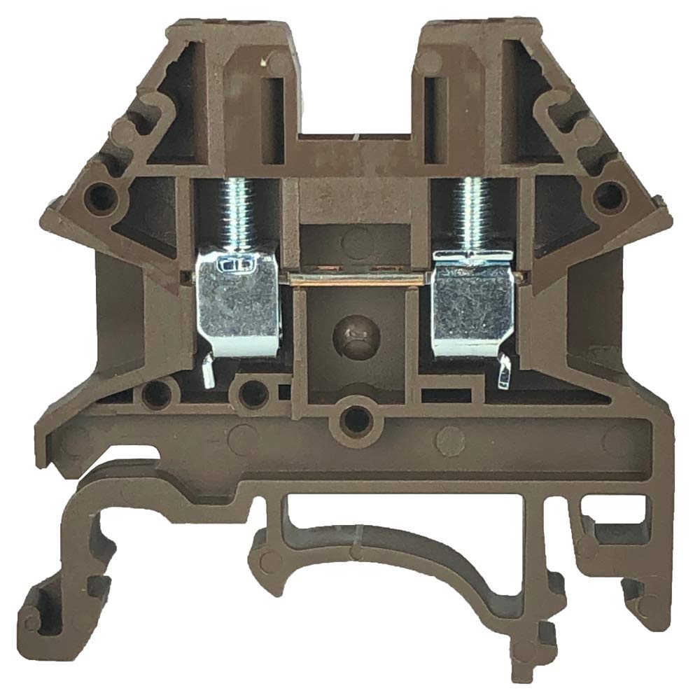 Dinkle Brown DK2.5N-BR Morsettiera per guida DIN tipo UL 600V 20A 12-22AWG, confezione da 100 pezzi